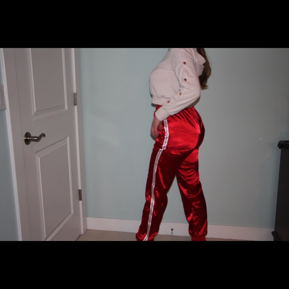 Red Satin Pants